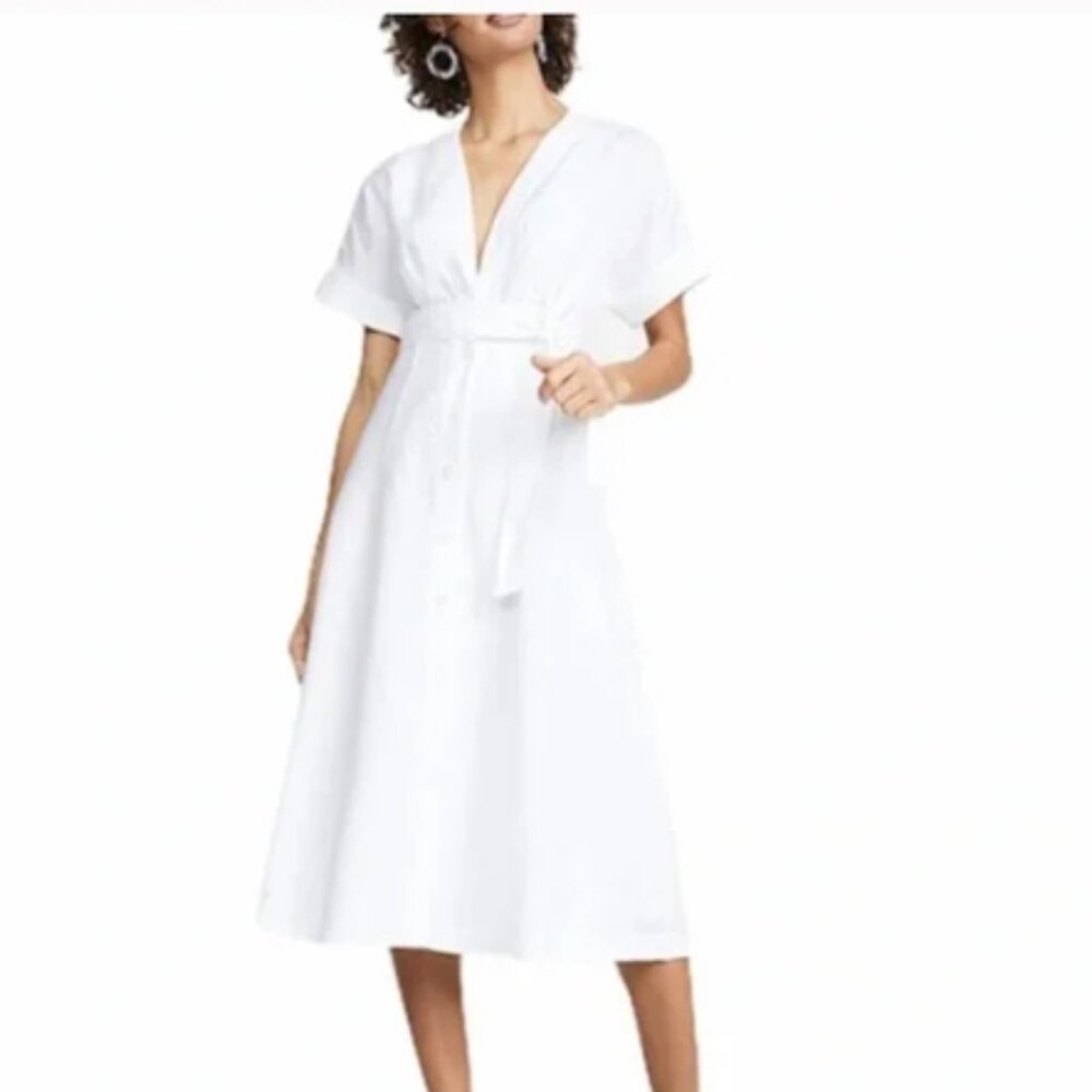 Equipment Femme Dress White Linen 00